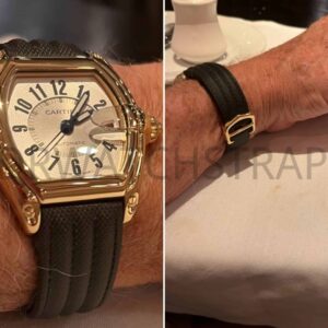 Real-life image – Custom black kelvar watch strap for Cartier Roadster