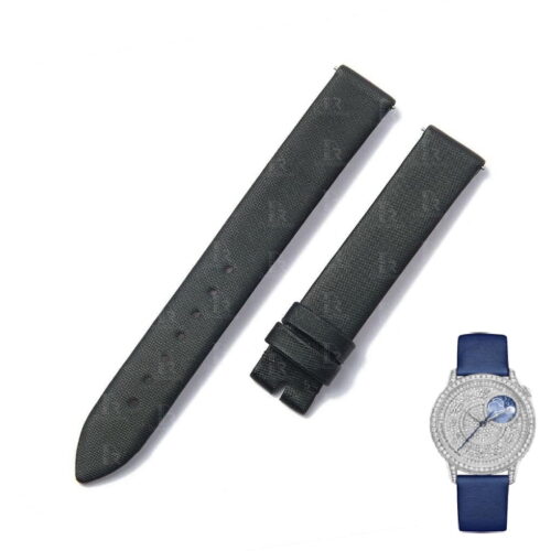 Replacement-Black-satin-leather-watch-strap-for-Vacheron-Constantin-Egerie-women-custom-band
