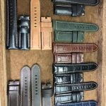 Custom made Panerai calf leather watch band strap oliver green 24mm