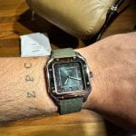 Cartier Santos 100 Anniversary Red alligator leather watch band strap (2)