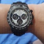 Rolex Daytona orange leather strap watch band (4)