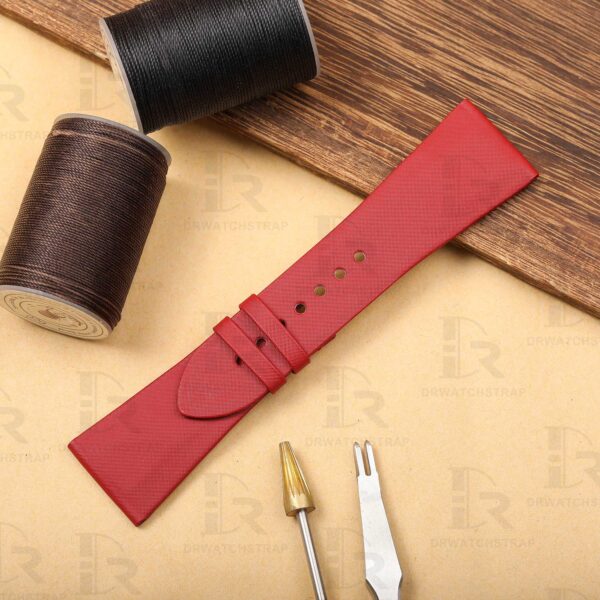 buy custom Cartier Tank Divan Red satin leather watch strap 24mm for sale (1)