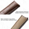 buy custom handmade curved end brown replacment alligator watchband for Vacheron Constantin Traditionnelle straps quick release spring bar