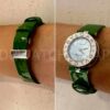 bvlgari green leather watchband strap