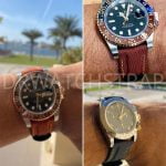 Custom gray alligator leather watch band for Rolex Cellini Time strap (2)