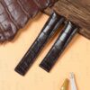 Custom handmade alligator brown replacement leather watch bands for Tag Heuer Carrera Heritage watches