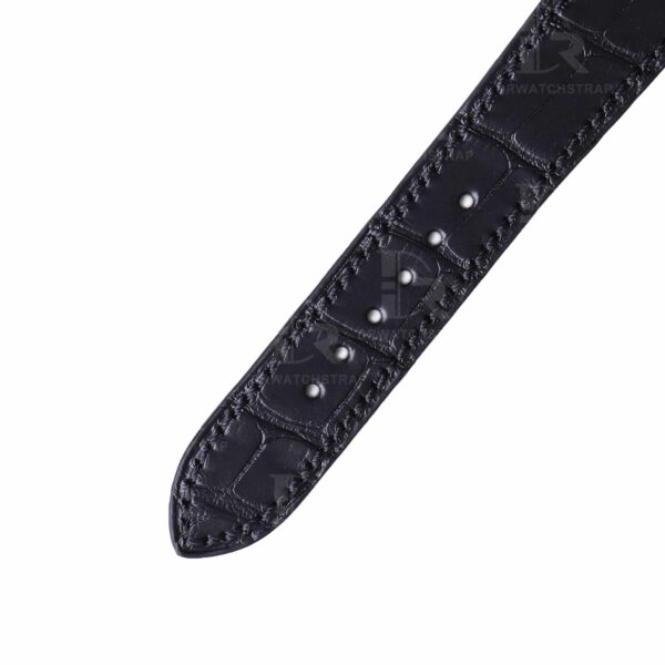 Custom handmade replacement black leather watchband for Patek Philippe Grand Compalication strap