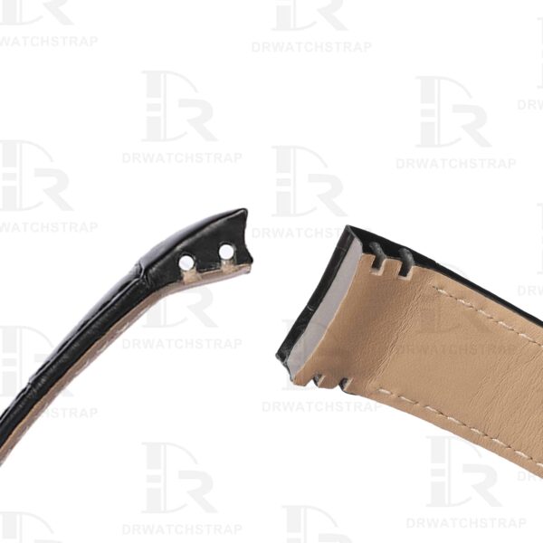 Buy Curved end custom black alligator leather watch strap for Corum Bubble Casino watch bands for sale (2) Buy Curved end custom black alligator leather watch strap for Corum Bubble Casino watch bands for sale (2)