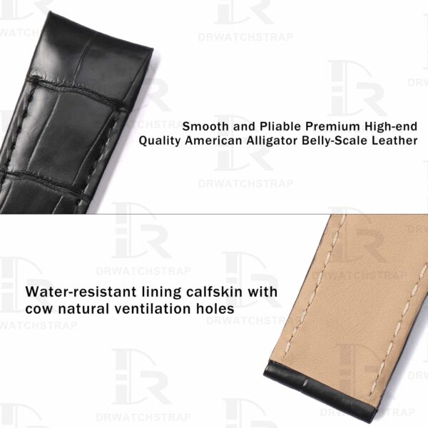 Buy Curved end custom black alligator leather watch strap for Corum Bubble Casino watchbands for sale (2) Buy Curved end custom black alligator leather watch strap for Corum Bubble Casino watchbands for sale (2)