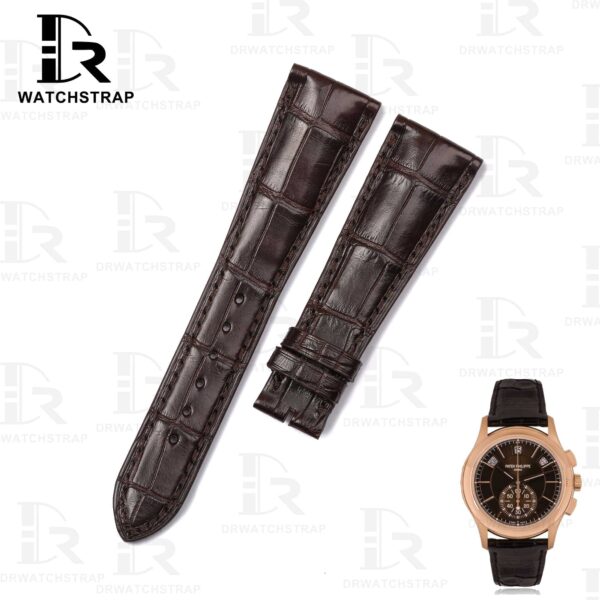 Buy Custom handmade replacement Dark Brown leather watch band for Patek Philippe Grand Compalication 5905R straps (1)