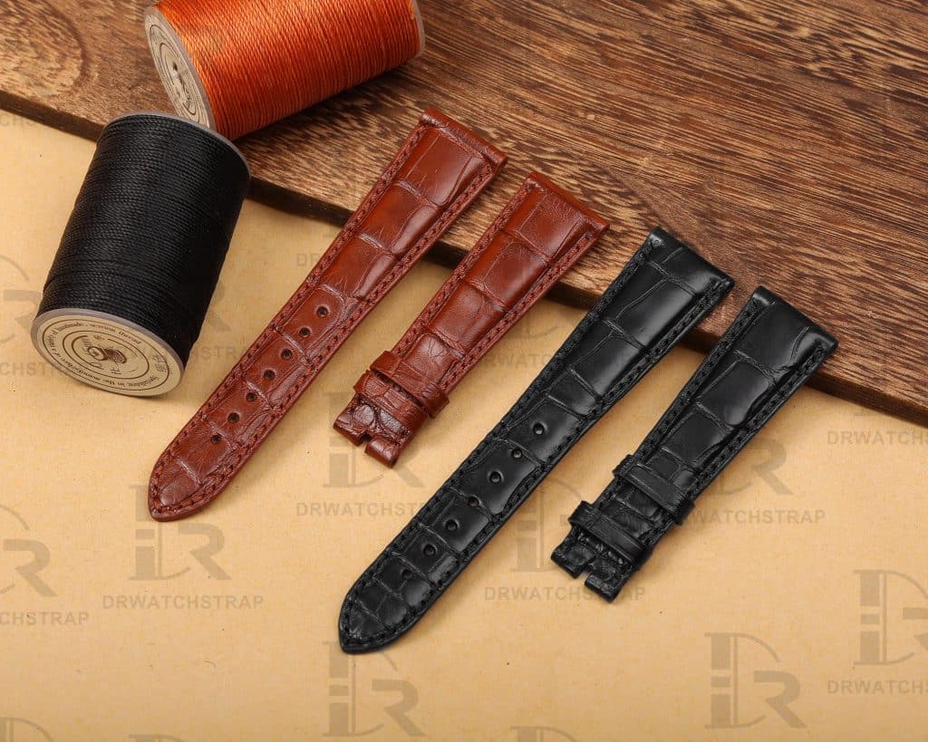 Buy Custom handmade replacement brown leather watch band for Bvlgari Assioma straps (2)