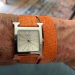Buy Custom hermes orange Leather strap Replacement watch straps