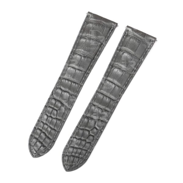 Buy aftermarket handmade Alligator square scale leather straps for Cartier Tank Grey watch band for sale