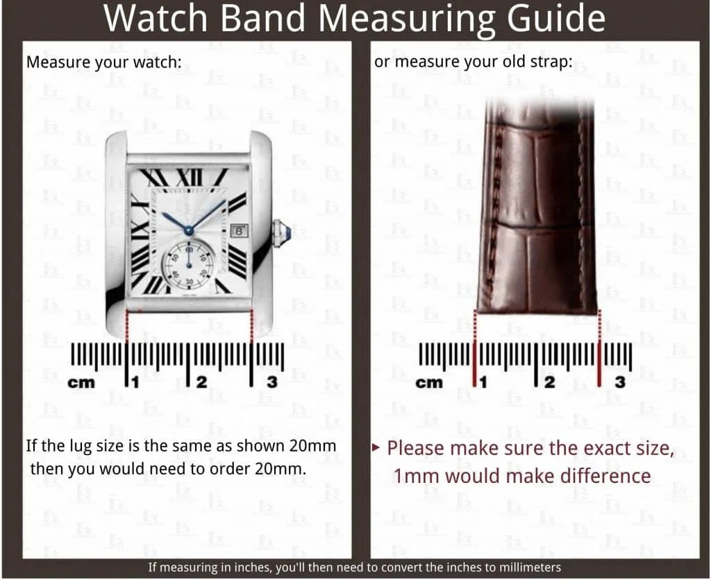 Cartier Watch band strap measuring guide