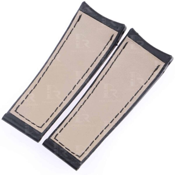 Curved-end custom black alligator leather watchbands for Corum Bubble Casino straps for sale Curved-end custom black alligator leather watchbands for Corum Bubble Casino straps for sale