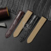 Custom Black Brown Alligator leather strap replacement for Cartier Tank must tan lining band