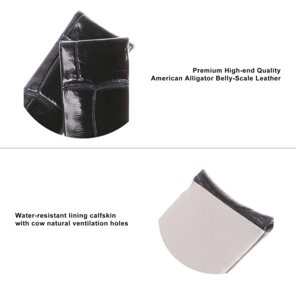 Custom Belly-Scale black alligator leather watch bands for Ulysse Nardin strap