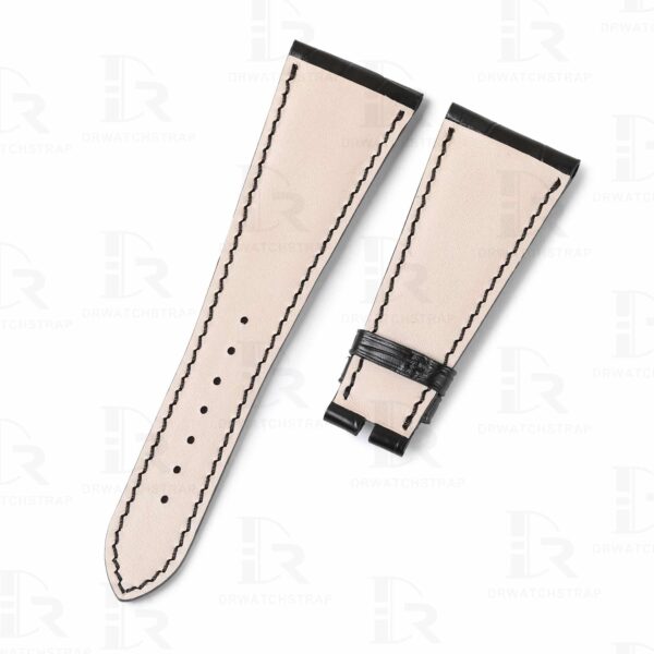 The best quality custom handmade genuine Alligator Crocodile replacement black leather watch band strap for Bvlgari Bulgari Assioma