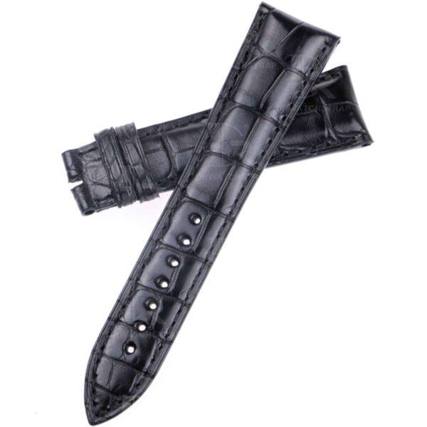Custom Alligator crocodile handmade black replacement Bulgari leather watch strap and watch band replacement for Bvlgari Bvlgari / Assioma