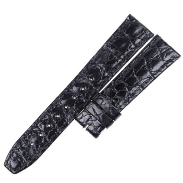 Custom handmade black alligator replacement leather watch band for Carl F Bucherer strap