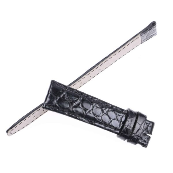 Custom handmade black alligator replacement leather watch band for Carl F Bucherer straps