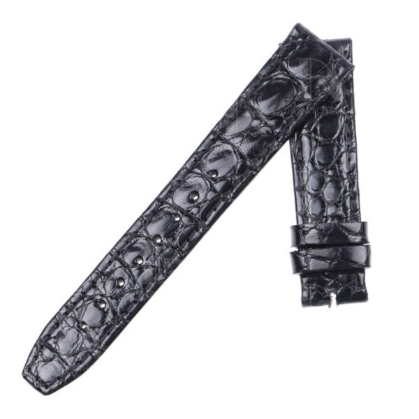 Custom handmade black alligator replacement leather watch bands for Carl F Bucherer straps