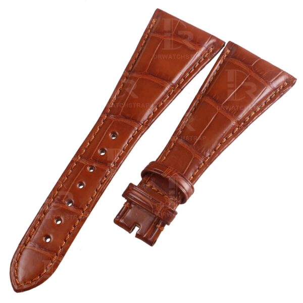 Custom Alligator crocodile handmade brown replacement Bulgari leather watch strap and watch band replacement for Bvlgari Bvlgari / Assioma