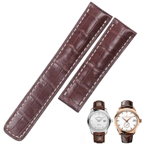 Custom handmade replacement leather alligator watch bands for Carl f Bucherer strap