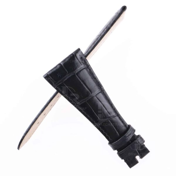 Custom Alligator crocodile handmade black replacement Bulgari leather watch strap and watch band replacement for Bvlgari Bvlgari / Assioma
