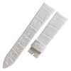 Curved end custom handmade replacement white leather watch bands for Franck Muller 8038 8035 strap