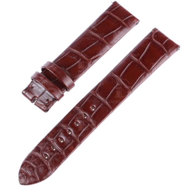 Custom handmade brown replacement alligator watchband for Jaquet Droz watch straps stitchless