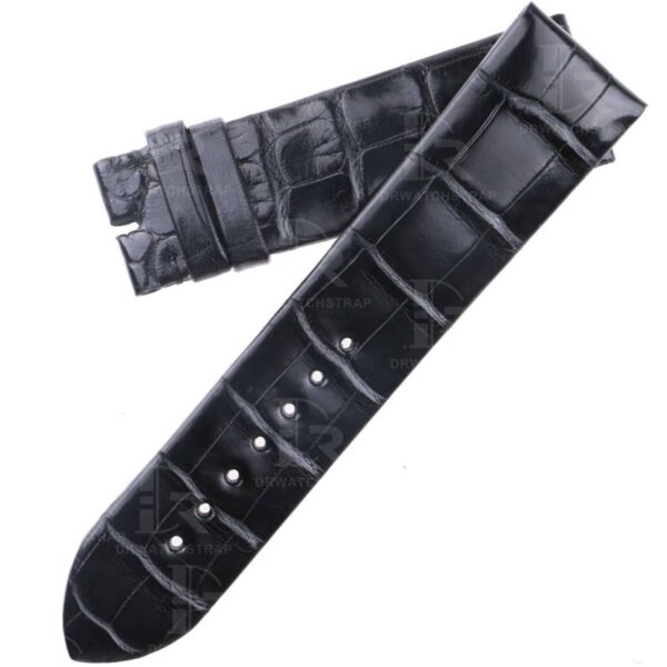 Custom handmade replacement black alligator watchbands for Jaquet Droz watch straps stitchless