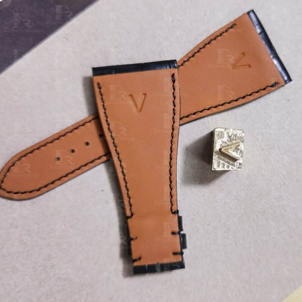 Custom logo engraved personalized leather watch band strap