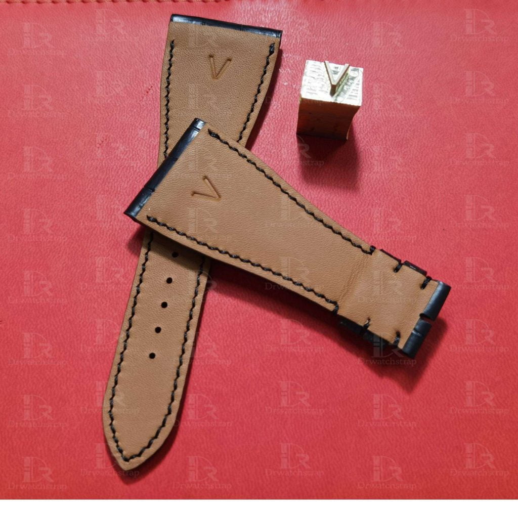 Custom logo engraved personalized leather watch band strap