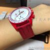 Custom nylon canvas velcro strap red elastic watch band 20mm for Omega x Swatch Mission to Mars red watch Real image of the watchband