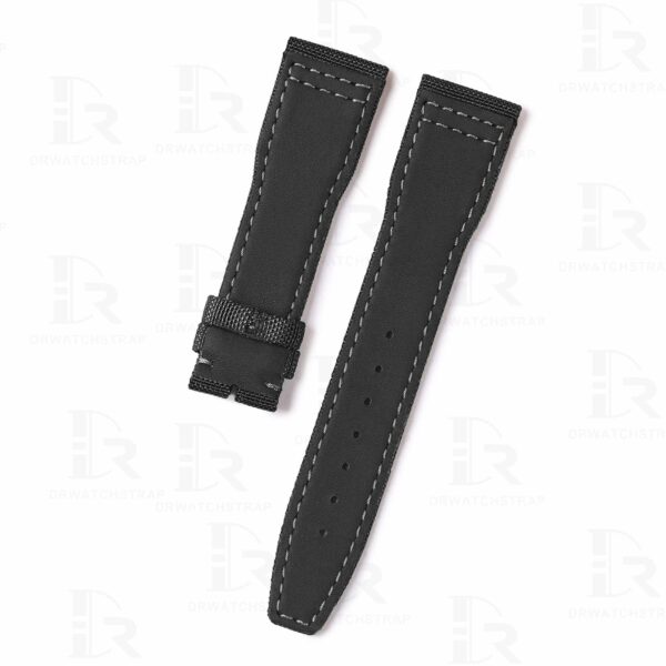 Custom Textile nylon canvas replacement black watch band and strap for IWC Pilot 21mm 22mm