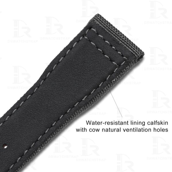 Custom Textile nylon canvas replacement black watch bands and straps for IWC Pilot 21mm 22mm