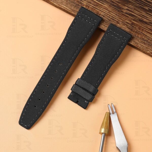 Custom Textile nylon canvas replacement black watch band and strap for IWC Pilot 21mm 22mm