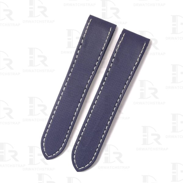 Handmade Blue nylon replacement watch strap for Cartier De Santos 100 from DR Watchstrap with premium canvas kevlar material
