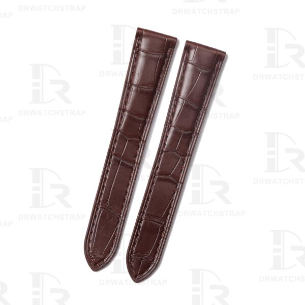 Handmade custom cartier tank must Brown leather watchbands 16mm 18mm 20mm 23mm for sale (1)
