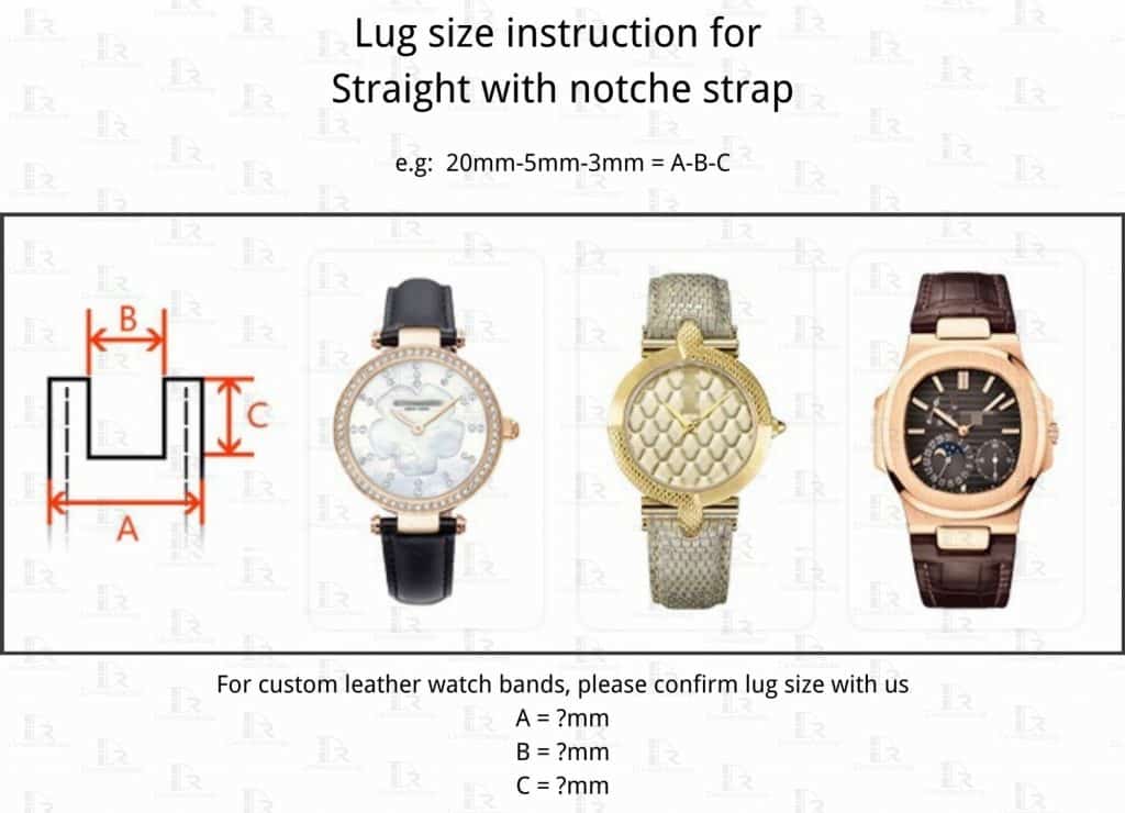 How to measure watch band lug size width