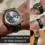 Rolex Sky Dweller alligator leather watch strap