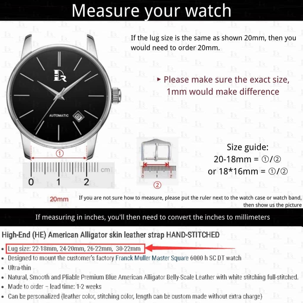 how to measure your watch lug size and buckle width