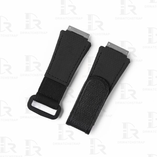 Buy Custom black rubber velcro elastic replacement watch strap Richard Mille band RM watchband aftermarket