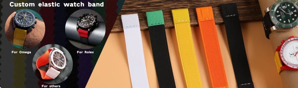 Custom elastic watch band for Rolex Omega Patek Philippe 20mm 21mm 22mm
