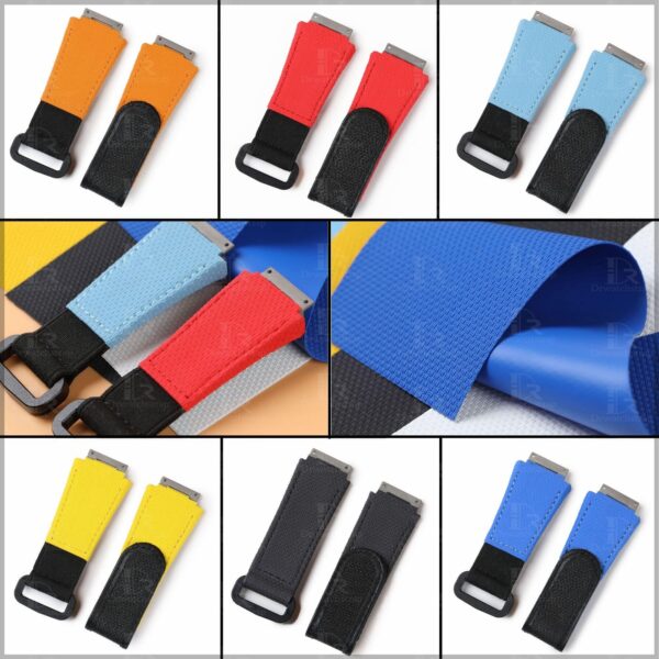 Custom rubber velcro watch band and elastic red blue black white yellow prange replacement watch strap for Richard Mille RM watches aftermarket watch bands for sale