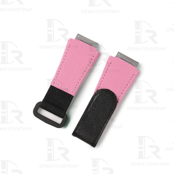 Custom rubber velcro watch band and elastic Pink replacement strap for Richard Mille RM 035 030 055 011 016 059 067 067-02 027 07 aftermarket for sale