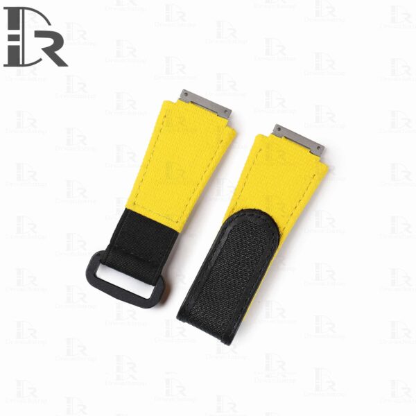 Custom best quality material rubber velcro watch band and elastic yellow replacement watch strap for Richard Mille RM luxury watches aftermarket watch bands online for sale at a low price