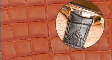 Grade I American Alligator belly scale square grain skin