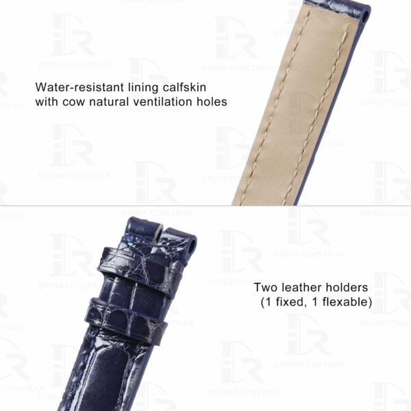 Handmade replacement alligator leather watch bands for Cartier Must Colisée strap